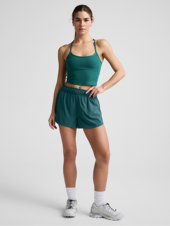 Beyond Yoga Pants - Beyond Yoga Womens Running Short XL Solemate 2.5" Inseam Teal Sea Workout Lined